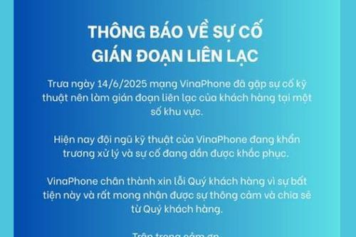 Vinaphone đã khắc phục xong sự cố mất sóng trên diện rộng