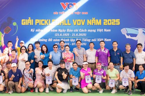 Hơn 70 vận động viên tranh tài giải Pickleball VOV năm 2025