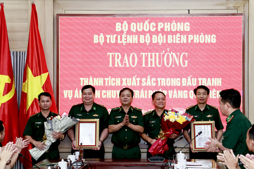 Bộ tư lệnh Bộ đội Biên phòng khen thưởng thành tích xuất sắc trong đấu tranh vụ án vận chuyển trái phép vàng