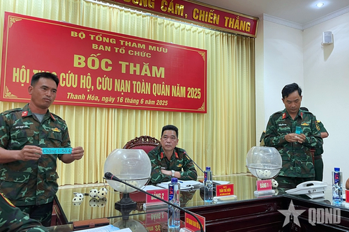 Quán triệt quy chế và bốc thăm chia bảng Hội thao Cứu hộ cứu nạn toàn quân năm 2025