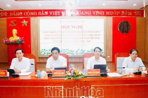 Hội nghị lấy ý kiến cán bộ nguyên lãnh đạo tỉnh Khánh Hòa góp ý vào Văn kiện Đại hội XIV của Đảng và Dự thảo Báo cáo chính trị trình Đại hội Đảng bộ tỉnh lần thứ XIX, nhiệm kỳ 2025-2030
