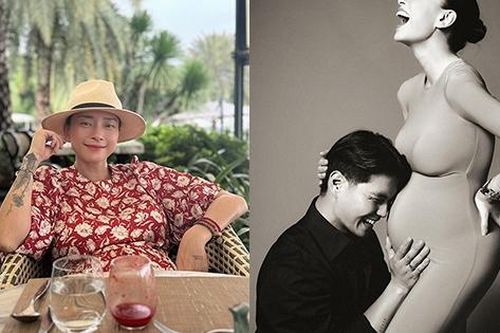 'Ngày của cha', Ngô Thanh Vân khoe hình ảnh mang bầu, dành lời khen 'có cánh' đến chồng trẻ