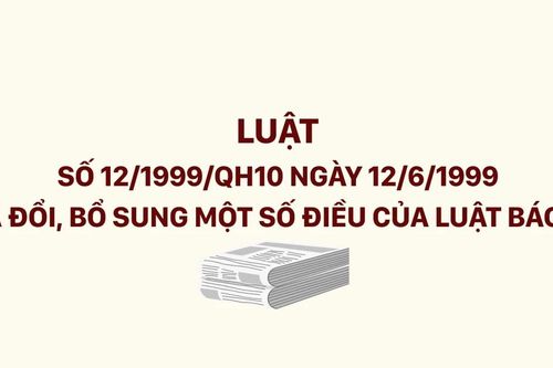 Luật số 12/1999/QH10 sửa đổi, bổ sung một số điều của Luật Báo chí