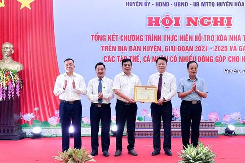 Giai đoạn 2021 - 2025, Hòa An hỗ trợ xây dựng và sửa chữa 1.352 nhà tạm, nhà dột nát