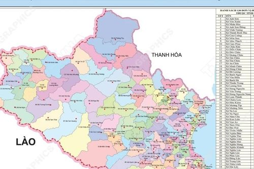 130 đơn vị hành chính cấp xã của tỉnh Nghệ An năm 2025
