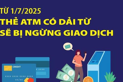 Thẻ ATM có dải từ sẽ bị ngừng giao dịch từ 1/7/2025