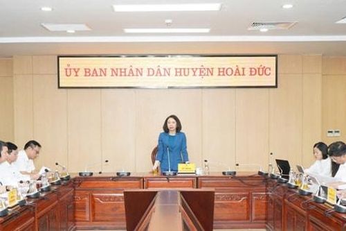 Phó Chủ tịch UBND thành phố Hà Nội Vũ Thu Hà làm việc với huyện Hoài Đức về công tác sắp xếp đơn vị hành chính cấp xã