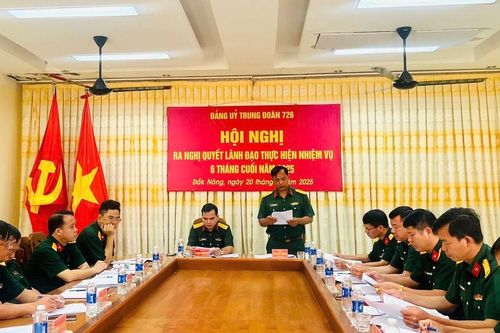 Trung đoàn 726 quyết tâm hoàn thành tốt nhiệm vụ 6 tháng cuối năm