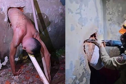 Kẹt cứng trong lỗ nhỏ tự đào để vượt ngục, tù nhân gọi quản giáo tới giải cứu