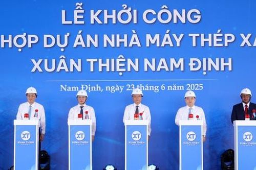 Phó Thủ tướng Lê Thành Long ấn nút khởi công Tổ hợp Thép xanh gần 100.000 tỷ