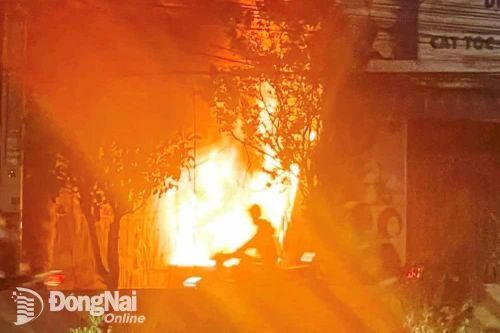 Dập tắt đám cháy ngôi nhà bỏ không ven quốc lộ 51 tại Biên Hòa