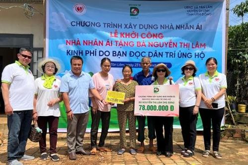 Di Linh: Khởi công xây nhà Nhân ái tặng cụ bà đang nuôi chồng, con bệnh tật