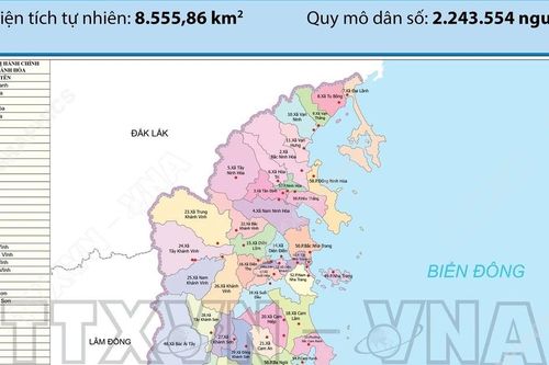 65 đơn vị hành chính cấp xã của tỉnh Khánh Hòa năm 2025