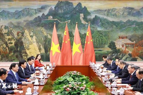 Quang cảnh cuộc hội đàm giữa Thủ tướng Việt Nam và Trung Quốc