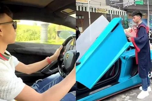 Thực hư về clip 'nam sinh mặc áo cử nhân lái Lamborghini' gây bão mạng xã hội