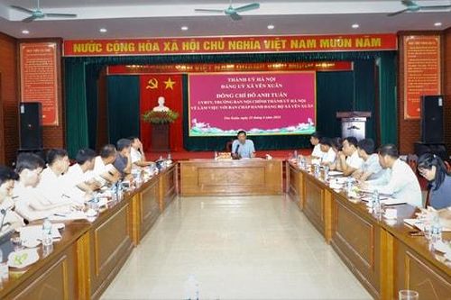 Trưởng ban Nội chính Thành ủy Hà Nội Đỗ Anh Tuấn làm việc với xã Yên Xuân