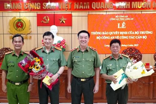 Hai Phó giám đốc Công an tỉnh Long An nhận nhiệm vụ mới ở Bộ Công an