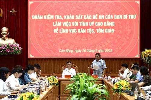 Ban Chỉ đạo tổng kết các đề án Trung ương làm việc với Tỉnh ủy về lĩnh vực dân tộc, tôn giáo