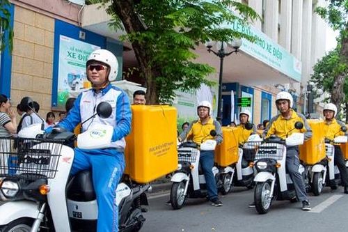 Thêm 205 xe điện Honda tham gia giao hàng Bưu điện Việt Nam tại Hà Nội