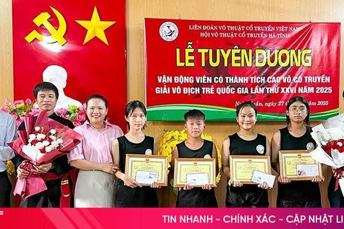 Các VĐV Hà Tĩnh giành 4 huy chương tại Giải Vô địch trẻ võ cổ truyền quốc gia