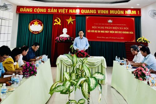 Ban Thường trực UBMTTQ Việt Nam tỉnh Khánh Hòa: Phản biện xã hội đối với đề xuất Dự án Nhà máy Điện gió EEC Khánh Hòa