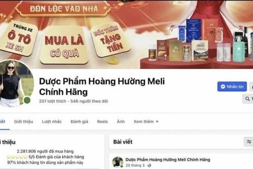 Bộ Y tế đề nghị xử lý vi phạm Fanpage 'Dược phẩm Hoàng Hường Meli chính hãng'