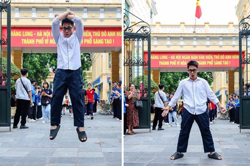 Sĩ tử nhảy cẫng ăn mừng sau khi hoàn thành kỳ thi tốt nghiệp lịch sử