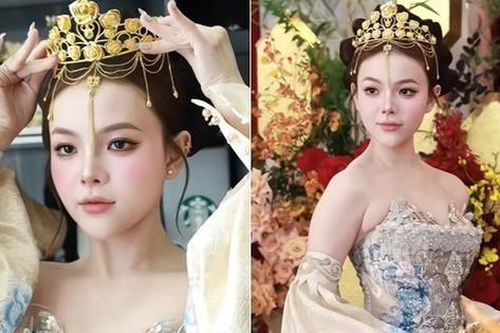 Cô dâu ở TPHCM xinh như búp bê, đầu đội vương miện làm từ 10 cây vàng