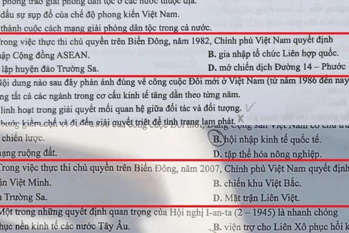 Lần đầu tiên chủ quyền biển đảo có trong đề thi tốt nghiệp THPT môn Sử