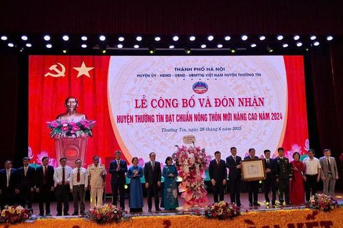 Huyện Thường Tín đón nhận danh hiệu đạt chuẩn nông thôn mới nâng cao năm 2024