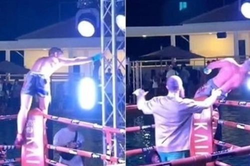 Võ sĩ Nga bị điện giật khi nhảy xuống nước mừng chiến thắng