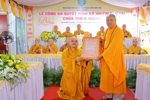 Bến Tre: Chùa Thiên Quang có tân trụ trì