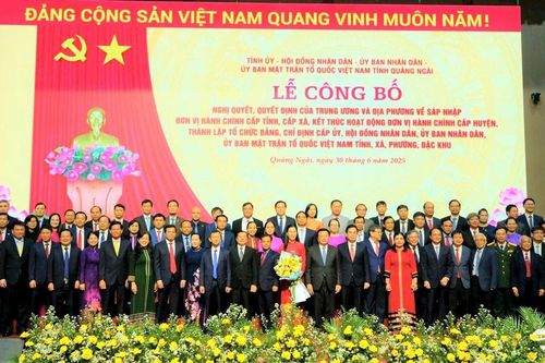 Công bố nghị quyết của Quốc hội về sáp nhập tỉnh Quảng Ngãi và Kon Tum