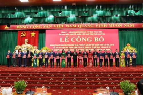 Thái Nguyên: Công bố thành lập đơn vị hành chính cấp tỉnh, cấp xã