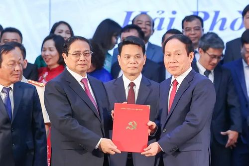Thủ tướng Phạm Minh Chính dự Lễ công bố nghị quyết, quyết định của Trung ương tại TP Hải Phòng
