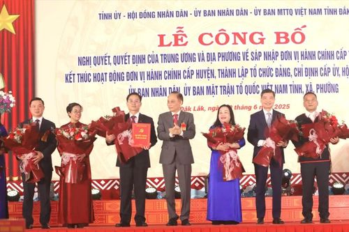 Công bố các quyết định nhân sự tỉnh Đắk Lắk mới