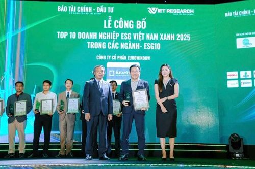 Eurowindow tự hào Top 10 Doanh nghiệp ESG Việt Nam Xanh 2025