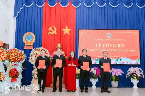 Bổ nhiệm Phó chánh án Tòa án nhân dân tỉnh và Chánh án tòa án nhân dân khu vực Đồng Nai