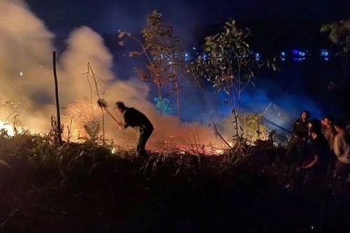 Kịp thời dập tắt vụ cháy rừng trong đêm ở Nghệ An