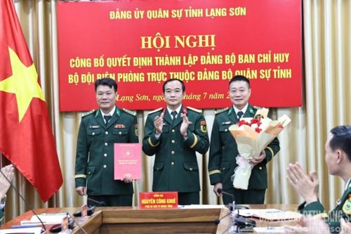 Đảng ủy Quân sự tỉnh công bố quyết định thành lập Đảng bộ Ban Chỉ huy Bộ đội Biên phòng