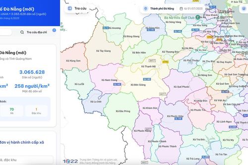 Bản đồ số tra cứu 94 xã phường, dịch vụ công ở Đà Nẵng sau sáp nhập