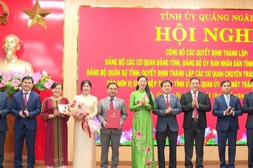 Kiện toàn các Đảng bộ và cơ quan mới tại Quảng Ngãi