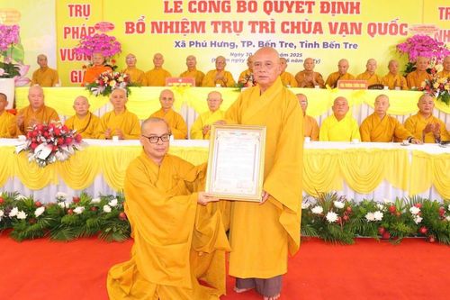 Vĩnh Long: Đại đức Thích Thiện Châu được bổ nhiệm trụ trì chùa Vạn Quốc
