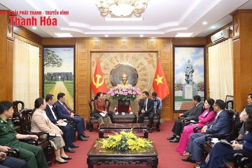 Bí thư Tỉnh ủy Nguyễn Doãn Anh tiếp xã giao Đại sứ đặc mệnh toàn quyền nước CHDCND Lào