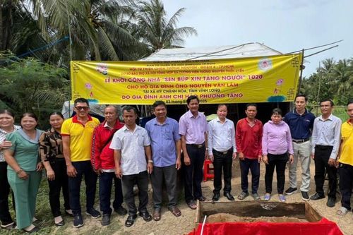 Chùa Tường Nguyên khởi công xây dựng 3 căn nhà tình thương cho hộ nghèo tại tỉnh Vĩnh Long