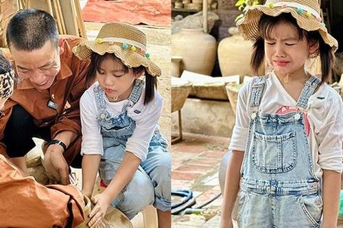 Nhạc sĩ Nguyễn Vĩnh Tiến đưa con gái trải nghiệm làng gốm