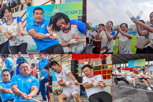 Những màn thi đấu 'rực lửa' trong môn thi kéo co tại Hội thao CATP Hà Nội 2025