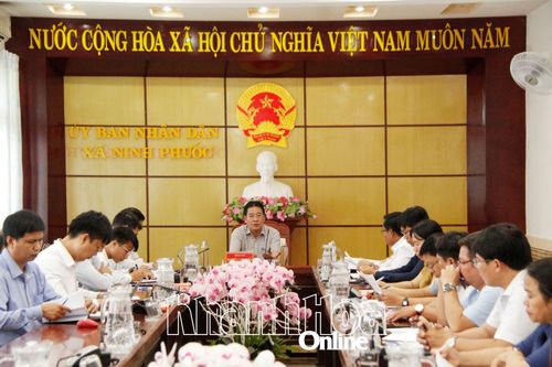 Phó Chủ tịch UBND tỉnh Nguyễn Long Biên kiểm tra việc vận hành tổ chức bộ máy tại xã Ninh Phước