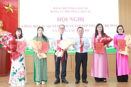 Đảng ủy phường Lào Cai công bố quyết định về sắp xếp tổ chức bộ máy