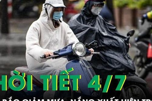 Thời tiết 4/7: Miền Bắc giảm mưa, nắng xuất hiện trở lại